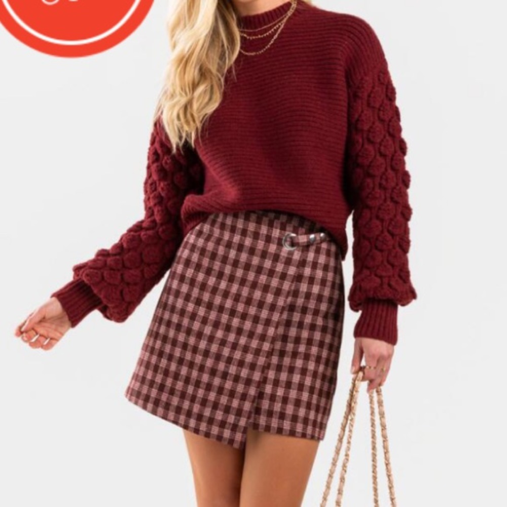 New Francesca’s Harper Heritage Burgundy Sweater